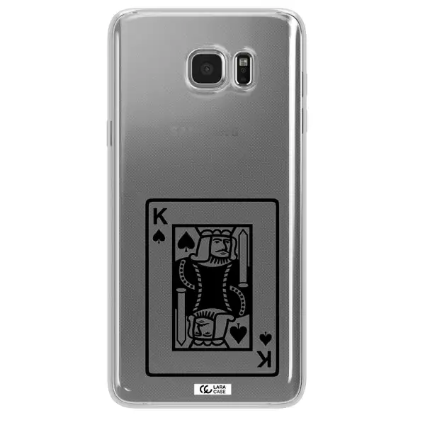 a black and white card with a man in a crown Samsung Note 5 Clear TPU Case