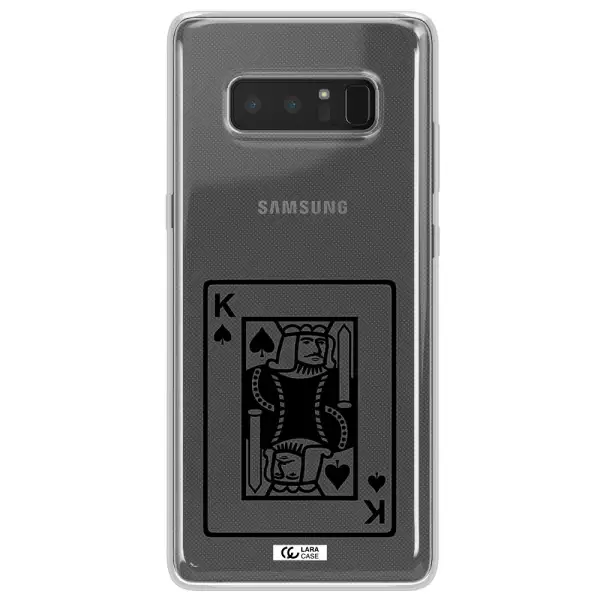 a black and white card with a man in a crown Samsung Note 8 Clear TPU Case