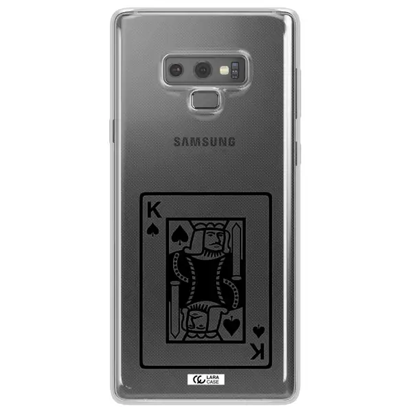 a black and white card with a man in a crown Samsung Note 9 Clear TPU Case