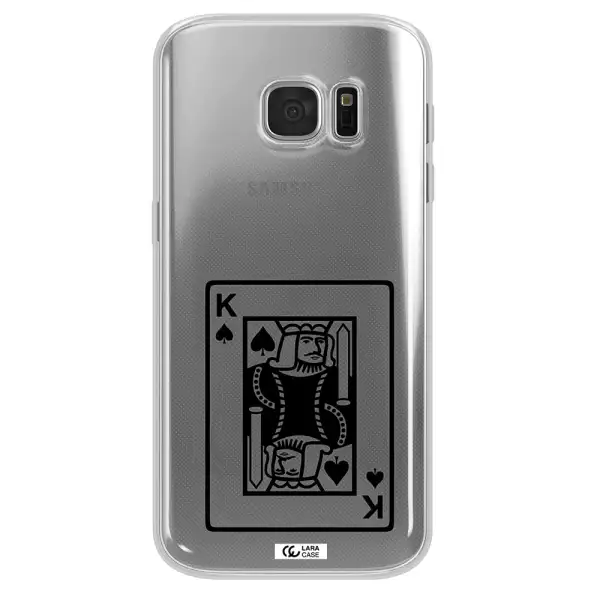 a black and white card with a man in a crown Samsung S 7 Clear TPU Case