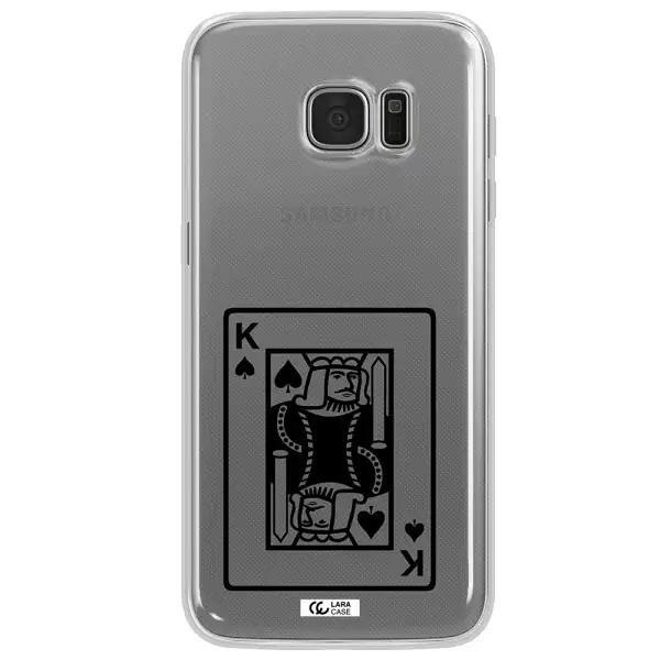a black and white card with a man in a crown Samsung S7 Edge Clear TPU Case