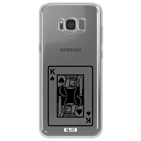 a black and white card with a man in a crown Samsung S8 Plus Clear TPU Case