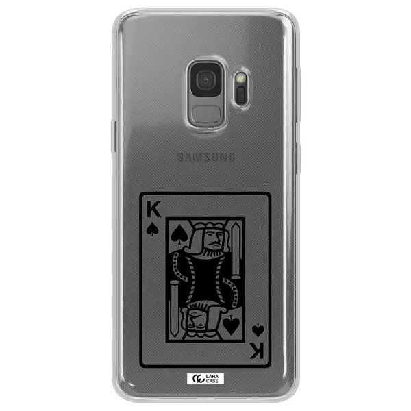 a black and white card with a man in a crown Samsung S9 Clear TPU Case