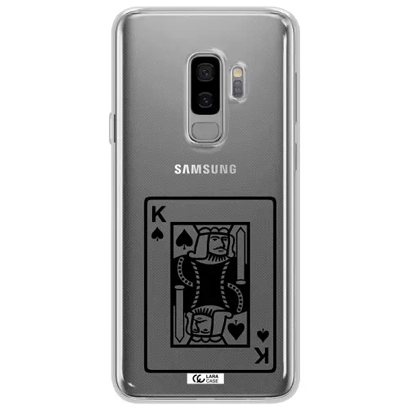 a black and white card with a man in a crown Samsung S9 Plus Clear TPU Case