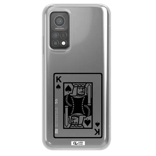 a black and white card with a man in a crown Xiaomi Mi 10 T Pro Clear TPU Case