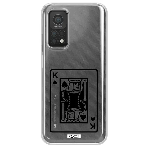 a black and white card with a man in a crown Xiaomi Mi 10T Clear TPU Case