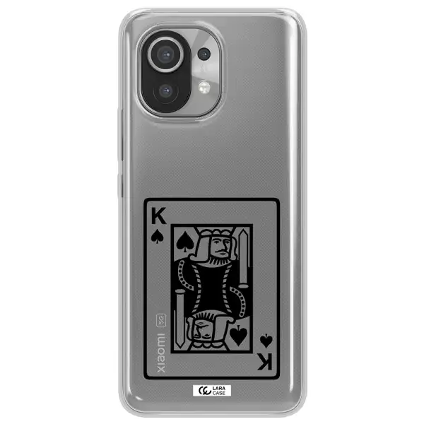 a black and white card with a man in a crown Xiaomi Mi 11 Clear TPU Case