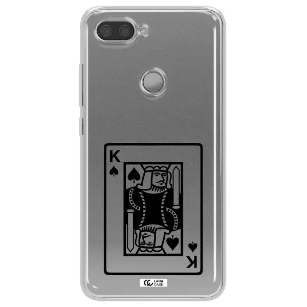 a black and white card with a man in a crown Xiaomi Mi 8 Lite Clear TPU Case