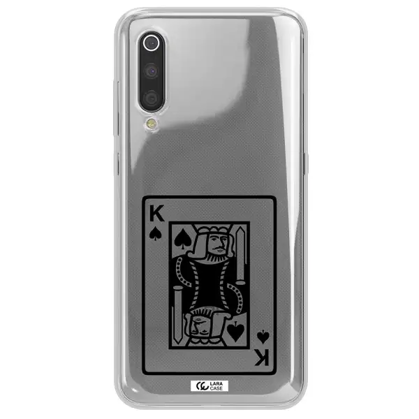 a black and white card with a man in a crown Xiaomi Mi 9 Clear TPU Case