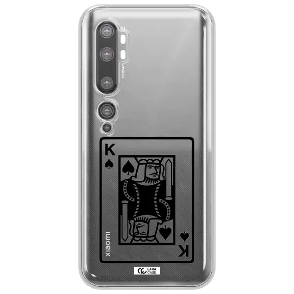 a black and white card with a man in a crown Xiaomi Mi Note 10 Clear TPU Case