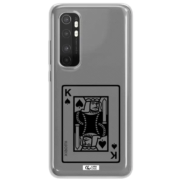 a black and white card with a man in a crown Xiaomi Mi Note 10 Lite Clear TPU Case
