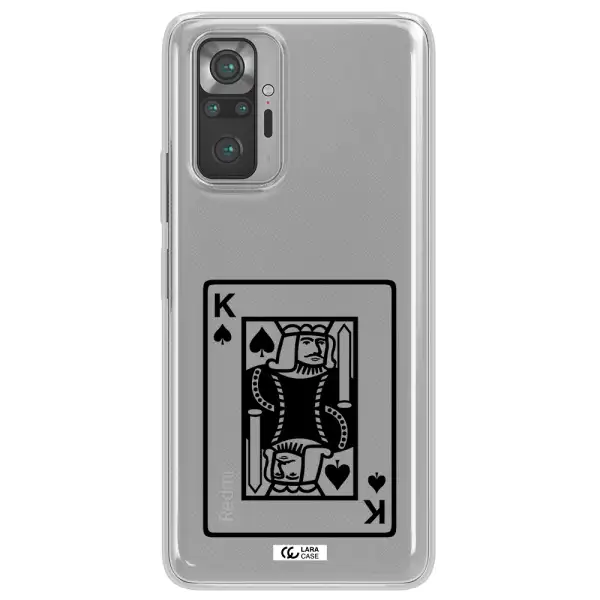 a black and white card with a man in a crown Xiaomi Note 10 Pro Clear TPU Case