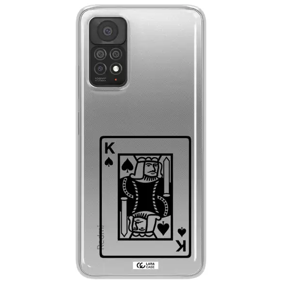 a black and white card with a man in a crown Xiaomi Note 11 Pro Clear TPU Case