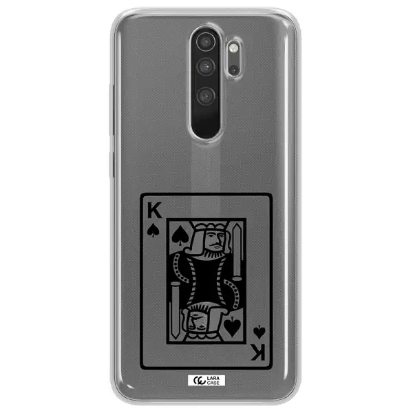 a black and white card with a man in a crown Xiaomi Note 8 Pro Clear TPU Case