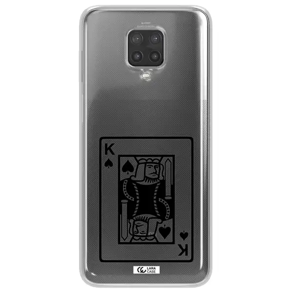 a black and white card with a man in a crown Xiaomi Note 9 Pro Clear TPU Case
