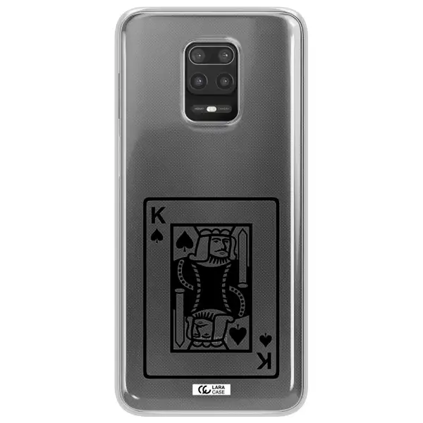 a black and white card with a man in a crown Xiaomi Note 9S Clear TPU Case