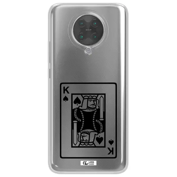 a black and white card with a man in a crown Xiaomi Poco F2 Pro Clear TPU Case