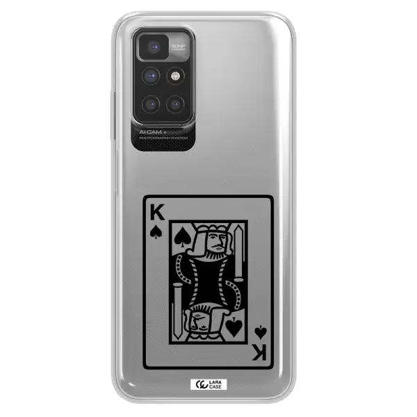a black and white card with a man in a crown Xiaomi Redmi 10 Clear TPU Case
