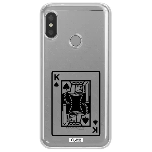 a black and white card with a man in a crown Xiaomi Redmi 6 Pro Clear TPU Case