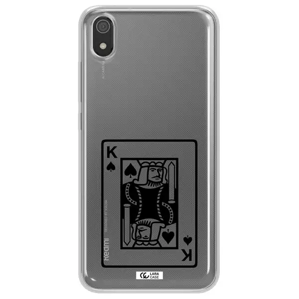 a black and white card with a man in a crown Xiaomi Redmi 7A Clear TPU Case