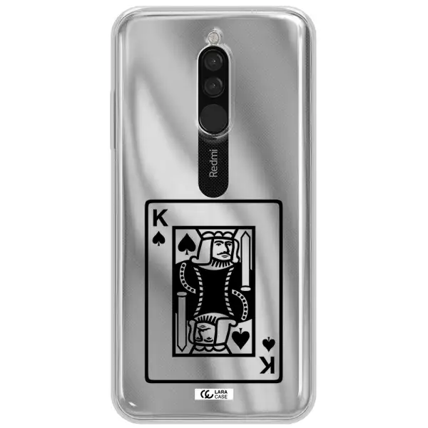 A Black And White Card With A Man In A Crown Xiaomi Redmi 8 Clear Tpu Case