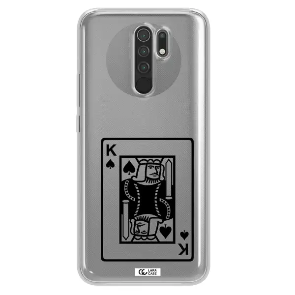 a black and white card with a man in a crown Xiaomi Redmi 9 Clear TPU Case