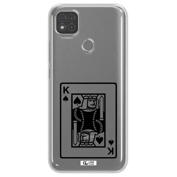 a black and white card with a man in a crown Xiaomi Redmi 9C Clear TPU Case