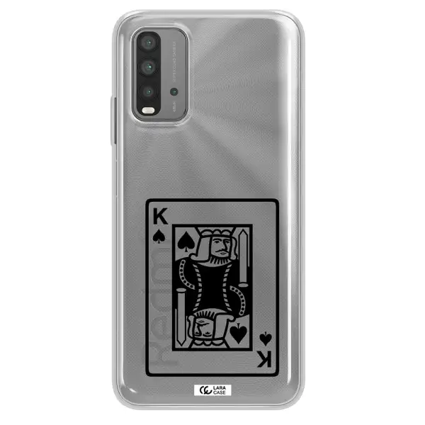 a black and white card with a man in a crown Xiaomi Redmi 9T Clear TPU Case