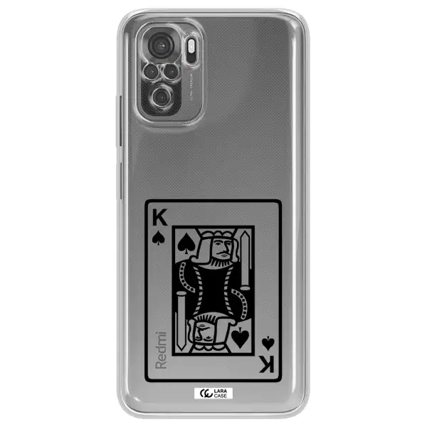 A Black And White Card With A Man In A Crown Xiaomi Redmi Note 10S Clear Tpu Case