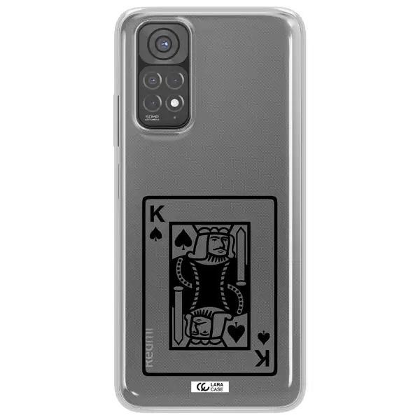 a black and white card with a man in a crown Xiaomi Redmi Note 11 Clear TPU Case
