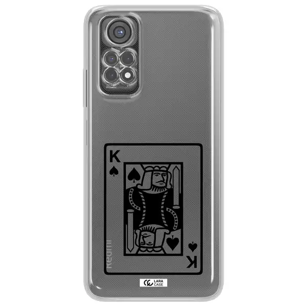 A Black And White Card With A Man In A Crown Xiaomi Redmi Note 11S Clear Tpu Case