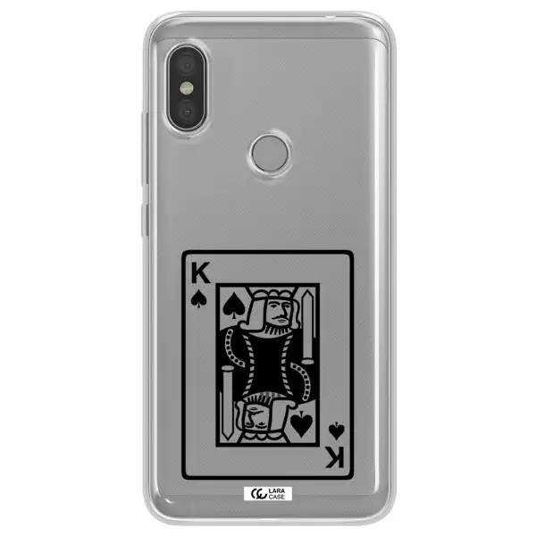 a black and white card with a man in a crown Xiaomi Redmi Note 6 Pro Clear TPU Case