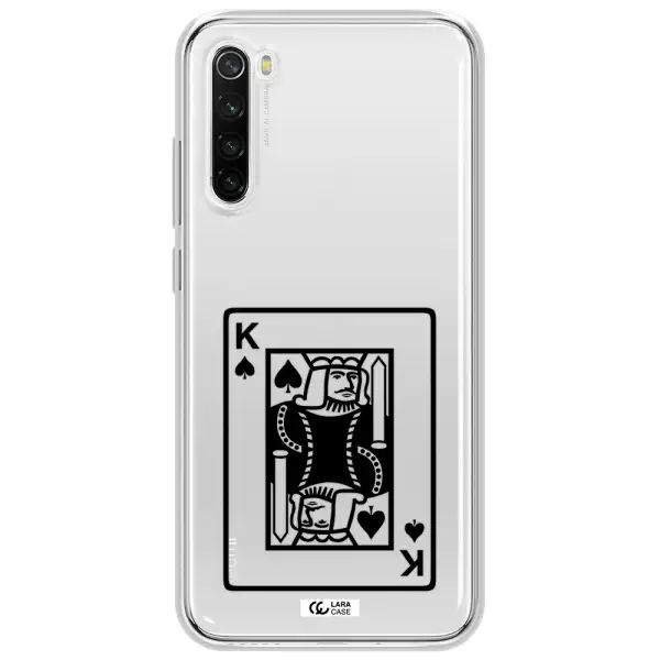 A Black And White Card With A Man In A Crown Xiaomi Redmi Note 8T Clear Tpu Case