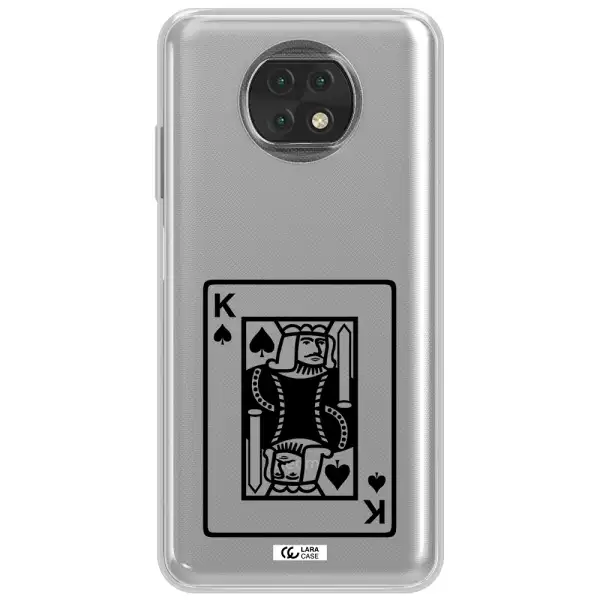A Black And White Card With A Man In A Crown Xiaomi Redmi Note 9T Clear Tpu Case