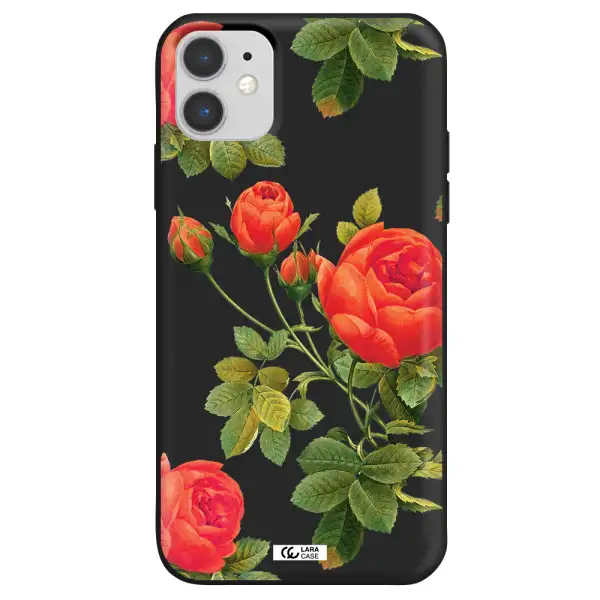 a close-up of a flower Apple iPhone 11 Silicone black Case