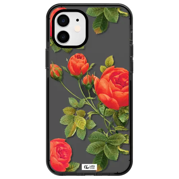 a close-up of a flower Apple iPhone 12 impact Smoke Black Case