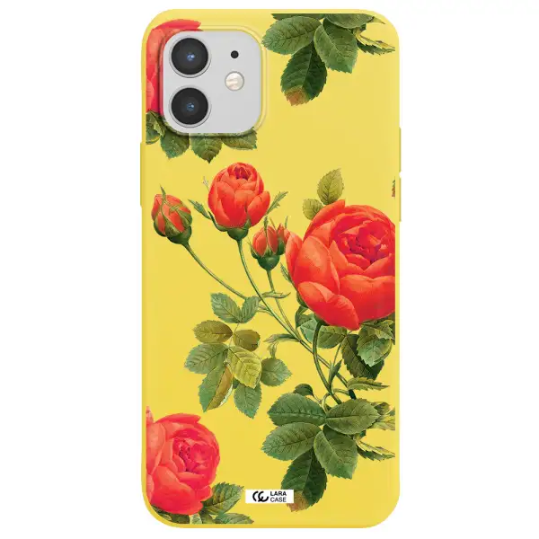 a close-up of a flower Apple iPhone 12 mini Silicone canary yellow Case