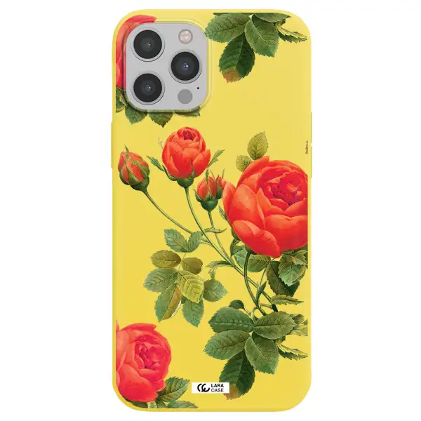 a close-up of a flower Apple iPhone 12 pro Silicone canary yellow Case