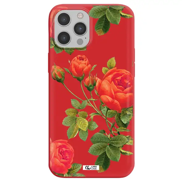 a close-up of a flower Apple iPhone 12 pro Silicone Imperial Red Case