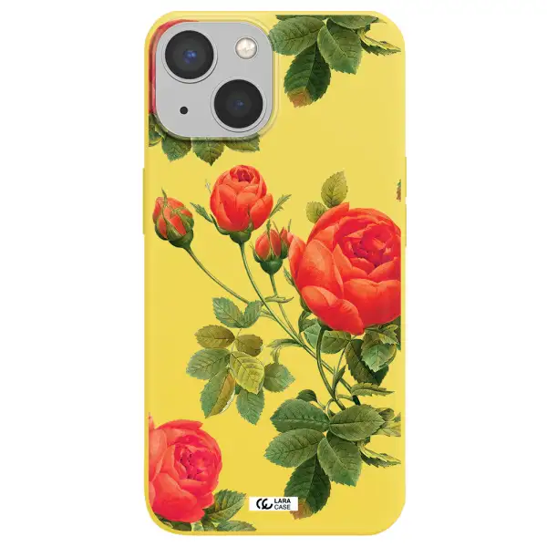 a close-up of a flower Apple iPhone 13 mini Silicone canary yellow Case
