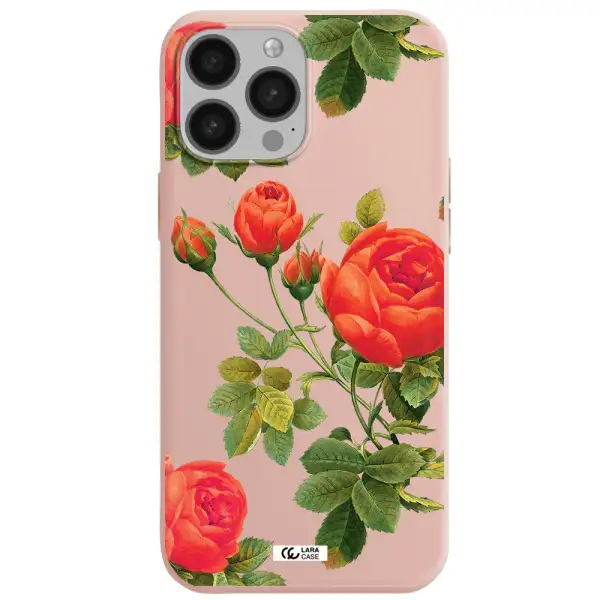 a close-up of a flower Apple iPhone 13 Pro Max Silicone pastel pink Case