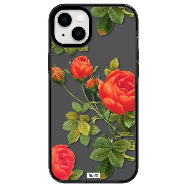 a close-up of a flower Apple iPhone 14 plus impact Smoke Black Case