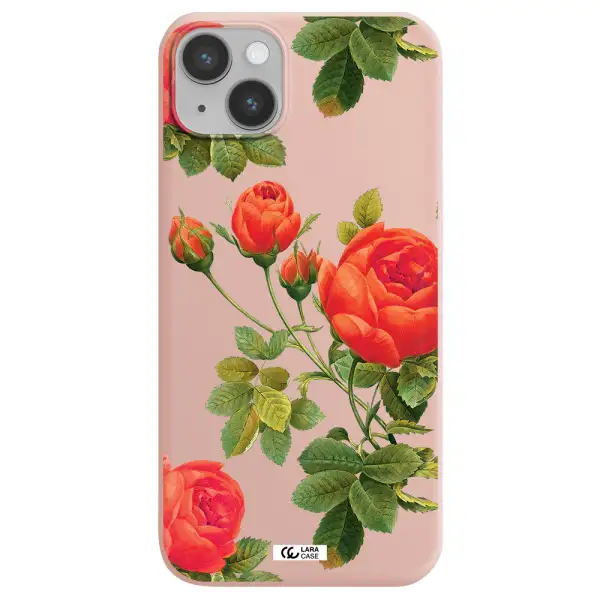 a close-up of a flower Apple iPhone 14 plus Silicone pastel pink Case