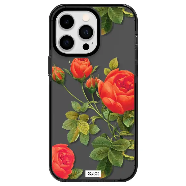a close-up of a flower Apple iPhone 14 pro max impact Smoke Black Case