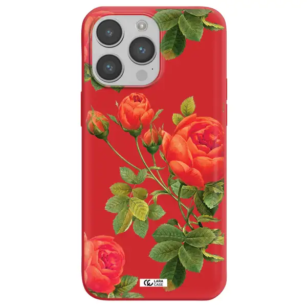 a close-up of a flower Apple iPhone 14 pro max Silicone Imperial Red Case