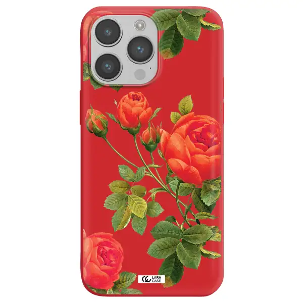 a close-up of a flower Apple iPhone 14 pro Silicone Imperial Red Case