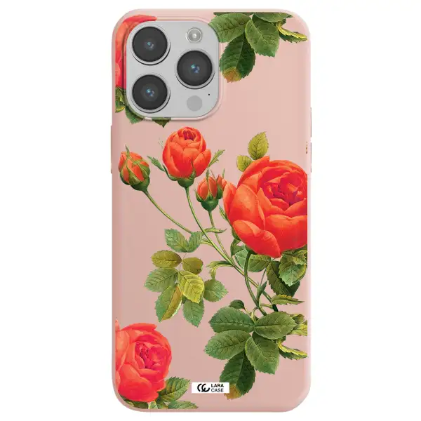 a close-up of a flower Apple iPhone 14 pro Silicone pastel pink Case