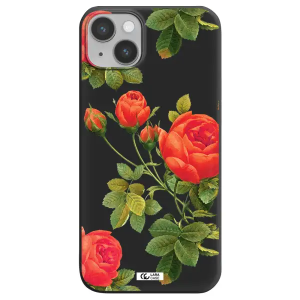 a close-up of a flower Apple iPhone 14 Silicone black Case
