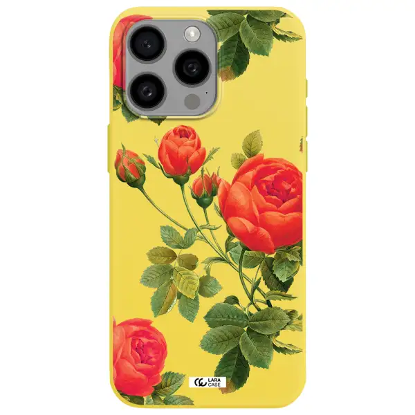 a close-up of a flower Apple Iphone 15 Pro max Silicone canary yellow Case