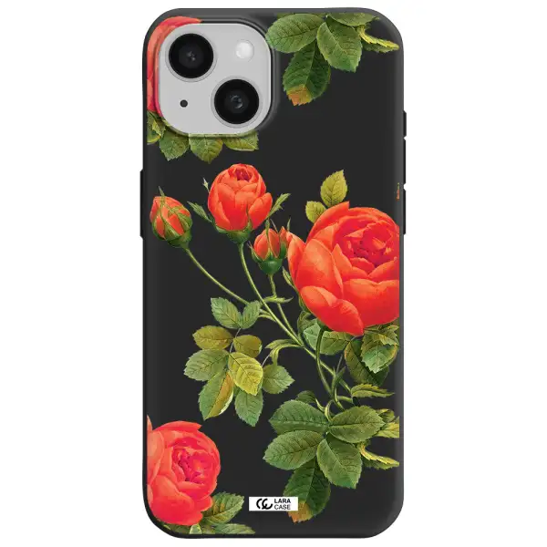a close-up of a flower Apple iPhone 15 Silicone black Case